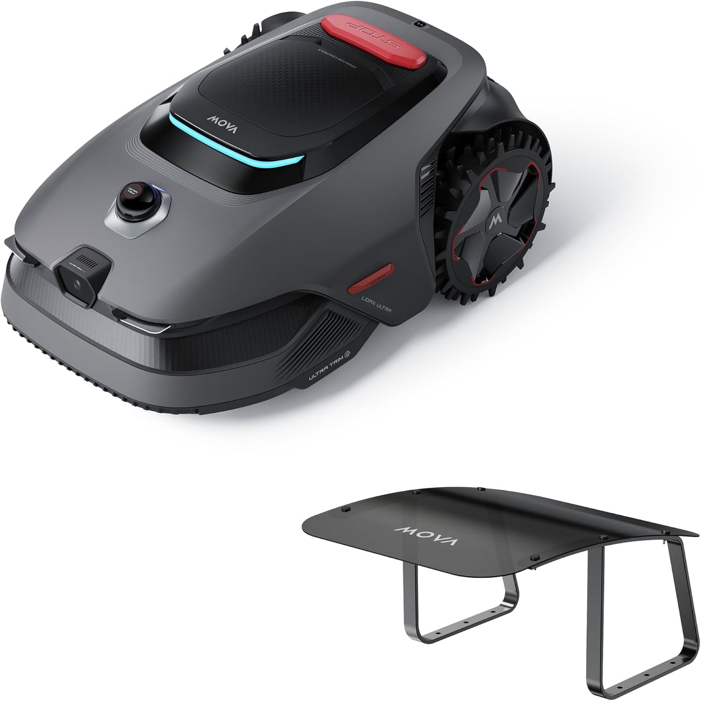 MOVA LiDAX Ultra 1200 Rasenmäher- und Garagen-Bundle ohne Begrenzungsdraht, ohne RTK & automatische Kartenerstellung über 3D-LiDAR mit 360° & AI Vision, effiziente Pfadplanung in U-Form