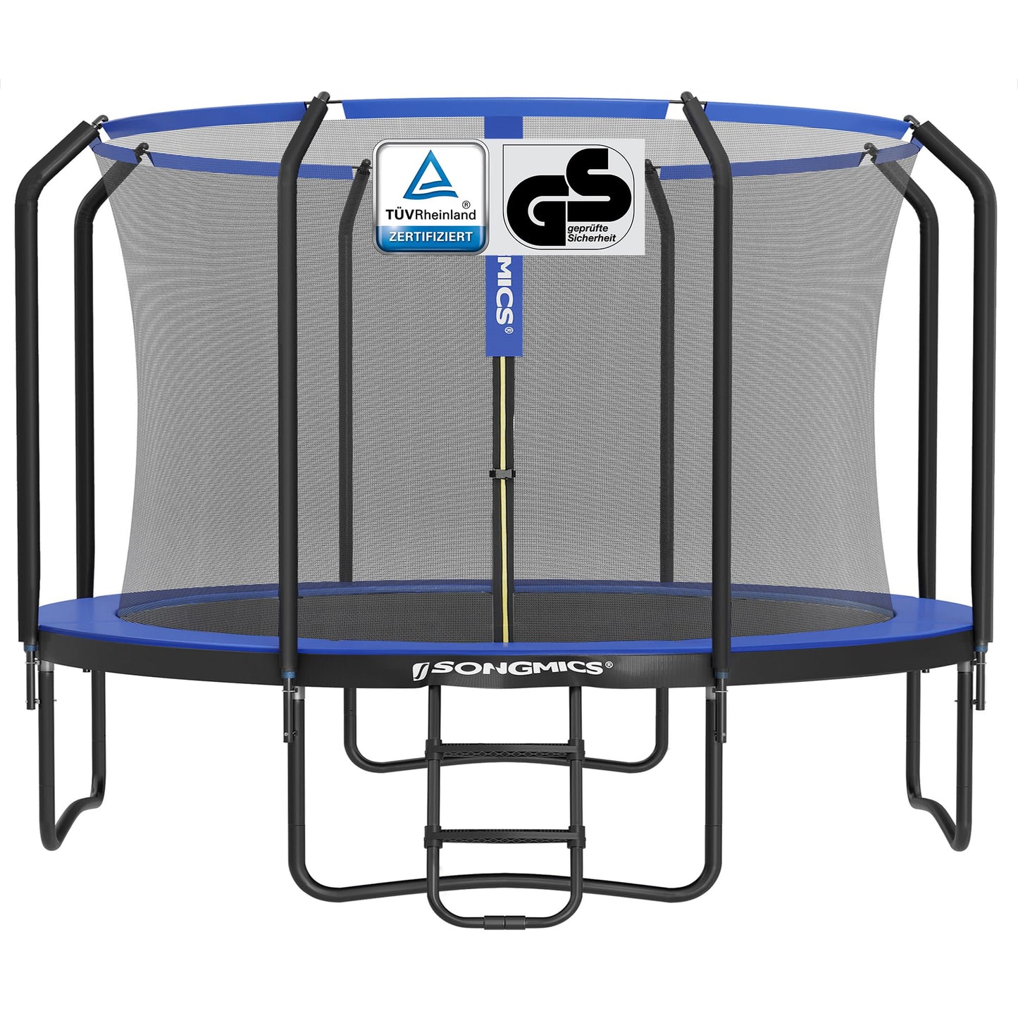 SONGMICS Trampolin Outdoor Kindertrampolin Ø 244/305/366/427 cm, rundes Gartentrampolin Sicherheitsnetz und Leiter, Randabdeckung, gepolstertes Gestell