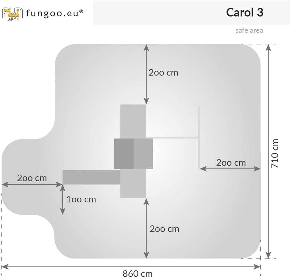 Fungoo Spielturm Carol 3 aus Fichtenholz mit roter Rutsche 220cm ,03005