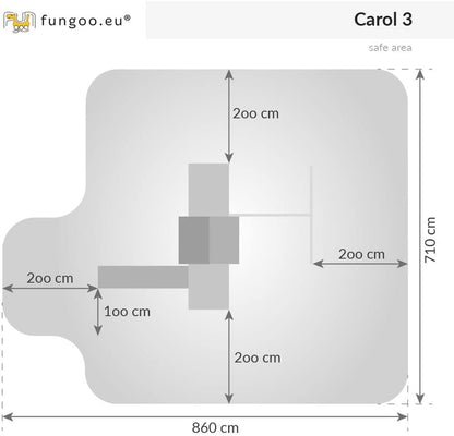 Fungoo Spielturm Carol 3 aus Fichtenholz mit roter Rutsche 220cm ,03005