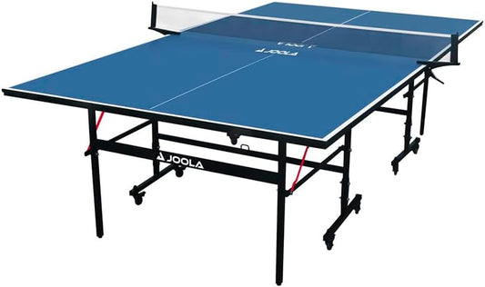 JOOLA Tischtennisplatte Inside 13 Tischtennistisch Indoor klappbares Untergestell – Schneller Aufbau-inklusive Netz, blau, 274 x 152,5 x 76 cm