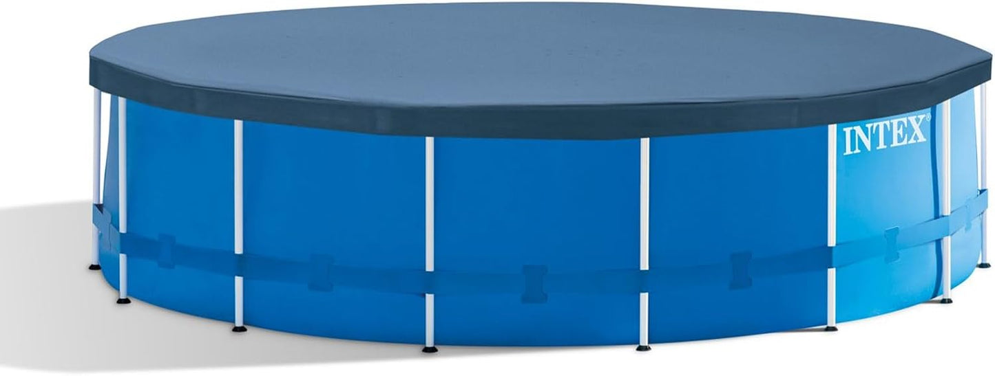 Intex Metal Frame Pool Set - Aufstellpool - Ø 457 x 122 cm - Zubehör enthalten, Grau, 28236