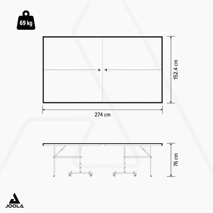 JOOLA Tischtennisplatte Inside Tischtennistisch Indoor klappbar – Schneller Aufbau - inklusive Tischtennis Netz, 274 x 152,5 x 76 cm