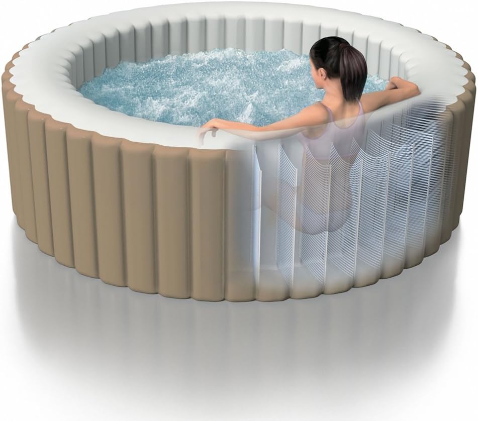Intex PureSpa Bubble Massage -Ø 196 x 71 cm - 4 Personen - Beige