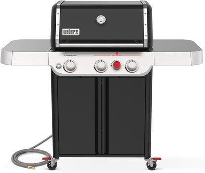 Weber Genesis E-325 Natural Gas Grill for Outdoor Cooking, 3 Burners, Black – Porcelain-Enameled, Cast-Iron Grates, PureBlu Burners & Sear Zone
