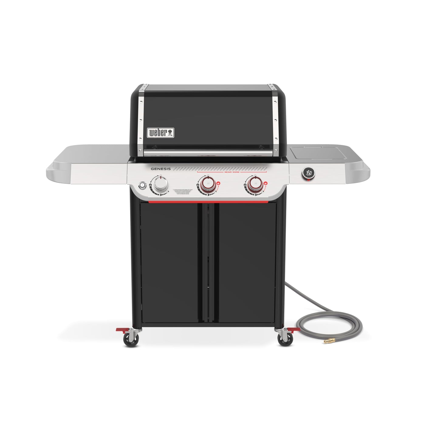 Weber Genesis E-325 Natural Gas Grill for Outdoor Cooking, 3 Burners, Black – Porcelain-Enameled, Cast-Iron Grates, PureBlu Burners & Sear Zone