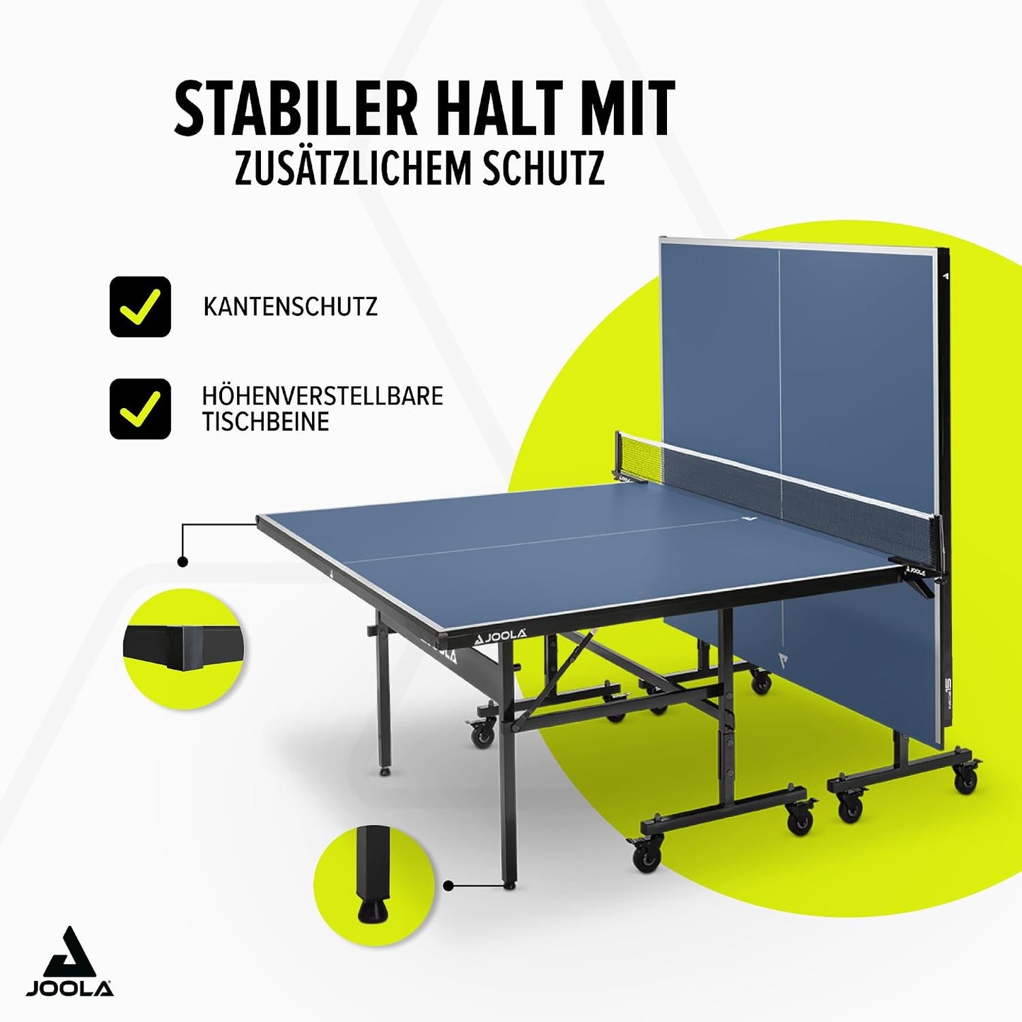 JOOLA Tischtennisplatte Inside Tischtennistisch Indoor klappbar – Schneller Aufbau - inklusive Tischtennis Netz, 274 x 152,5 x 76 cm
