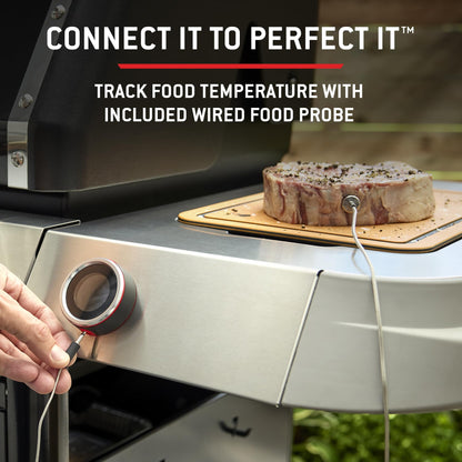Weber Genesis E-325 Natural Gas Grill for Outdoor Cooking, 3 Burners, Black – Porcelain-Enameled, Cast-Iron Grates, PureBlu Burners & Sear Zone