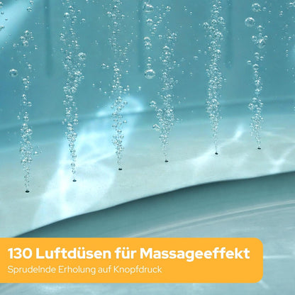 Arebos Whirlpool | aufblasbar | In- & Outdoor | 6 Personen | ⌀ 208 cm | 130 Massagedüsen | mit Heizung | 1.000 Liter | Inkl. Abdeckung | Bubble Spa & Wellness Massage