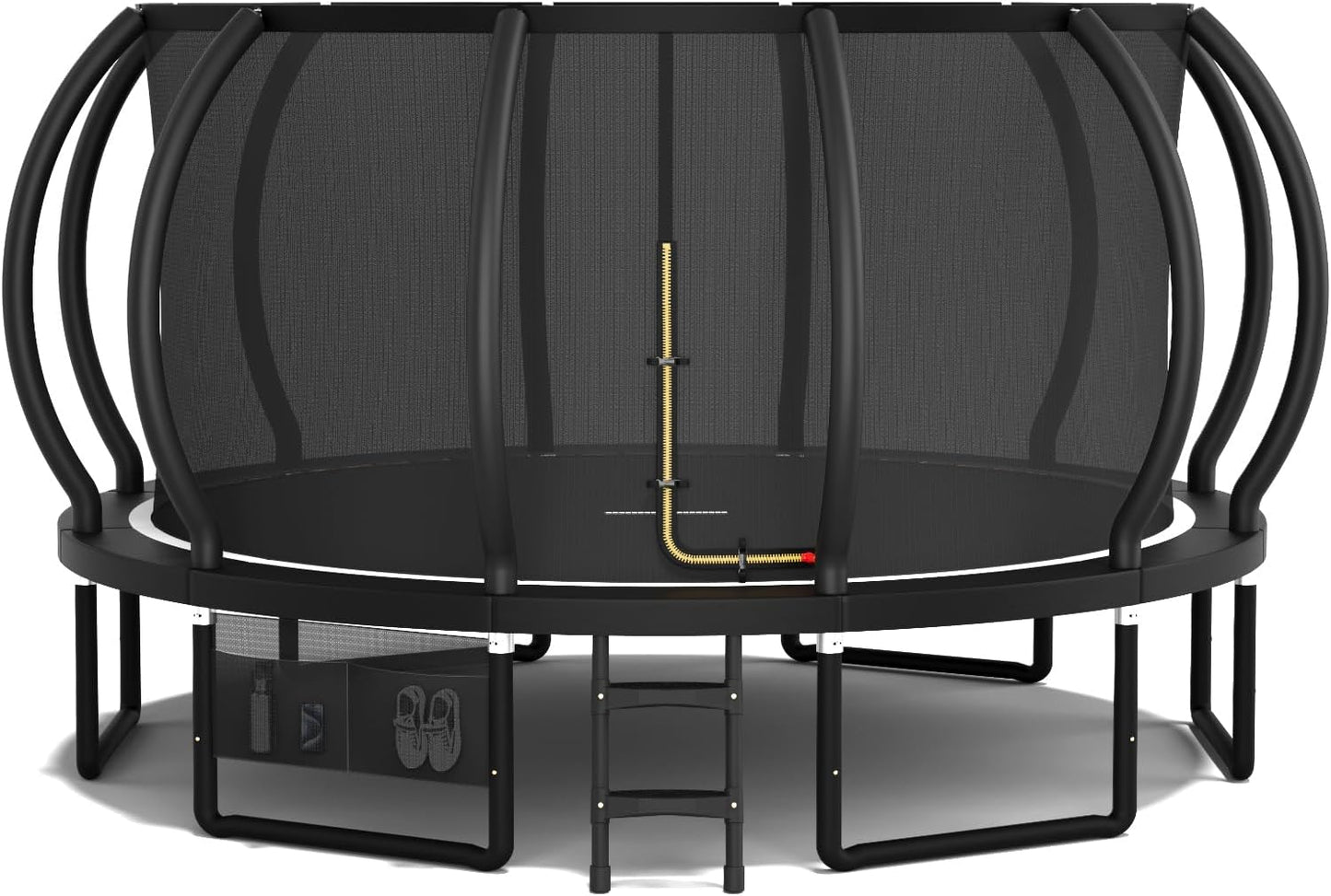 Devoko Trampolin Outdoor Ø 228/305/366/427/488 cm, GS-Zertifikat, Kindertrampolin Gartentrampolin mit Sicherheitsnetz, Rundes Riesentrampolin mit Leiter und Schuhbeutel