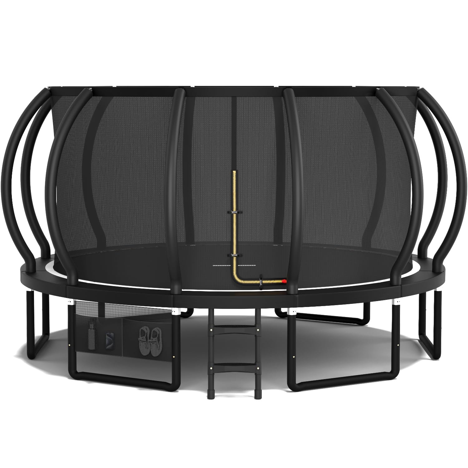 Devoko Trampolin Outdoor Ø 228/305/366/427/488 cm, GS-Zertifikat, Kindertrampolin Gartentrampolin mit Sicherheitsnetz, Rundes Riesentrampolin mit Leiter und Schuhbeutel