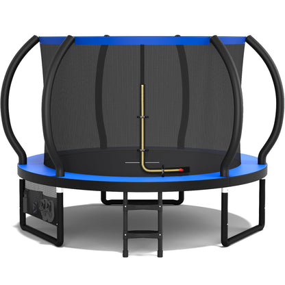Devoko Trampolin Outdoor Ø 228/305/366/427/488 cm, GS-Zertifikat, Kindertrampolin Gartentrampolin mit Sicherheitsnetz, Rundes Riesentrampolin mit Leiter und Schuhbeutel