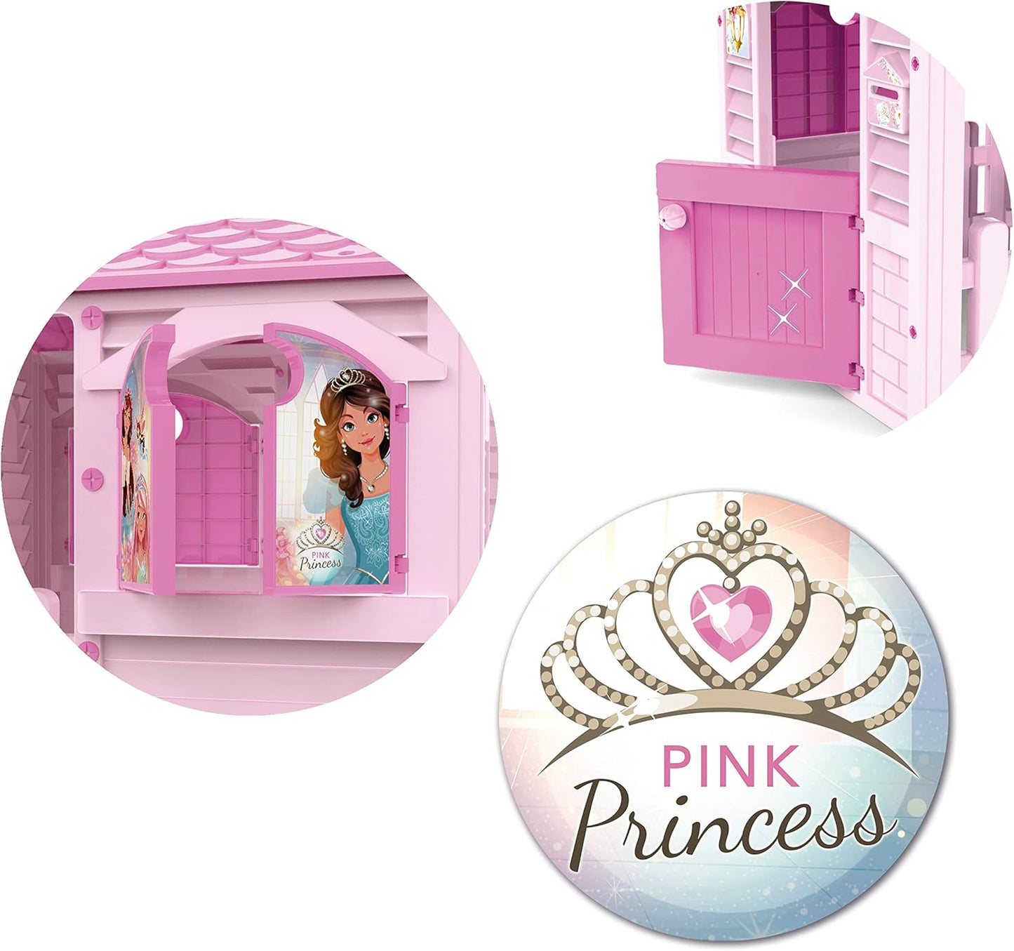 Chicos - Pink Princess Spielhaus Kinder Outdoor | Robuster und langlebiger | Gartenhaus Kinder für Jungen und Mädchen ab 2 Jahren, Rosa (89613)