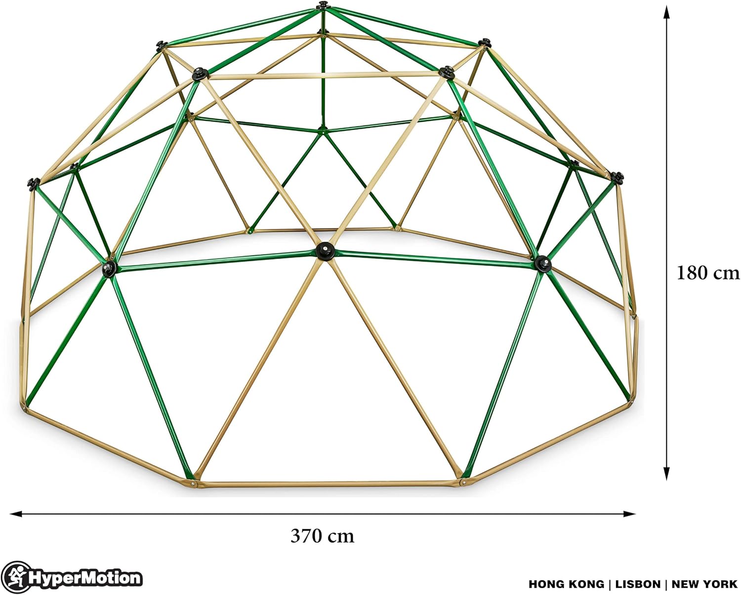 HyperMotion Kletterkuppel für Kinder, Outdoor, Klettergerüst Garten, belastbar bis zu 350 kg, Kletterdom für Jungen und Mädchen ab 3 Jahren, 3,7 m (12 ft) Durchmesser