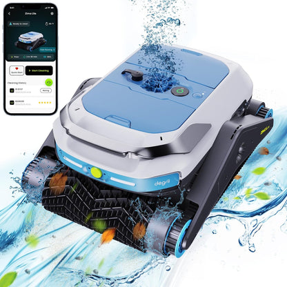 Degrii Zima Lite Akku Poolroboter 3h Laufzeit – Kabelloser Pool Robotersauger mit Automatischer Ultraschall-Navigation und 4.000 GPH (15.14 m³/h) Saugleistung für Wand, Boden und Wasserlinie