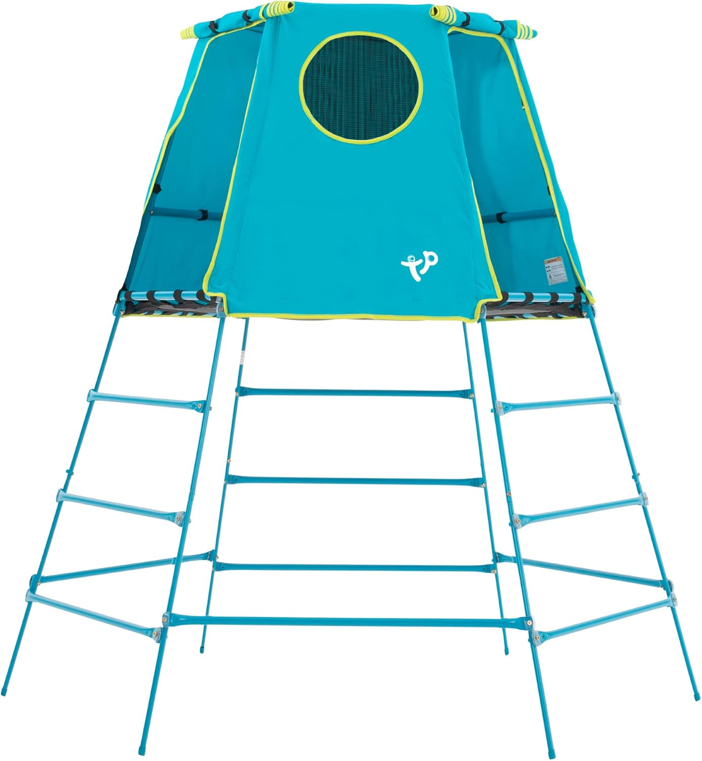 TP Toys Explorer Metall-Klettergerüst mit Plattform und Höhle, TP852, 18 Monate, niedrige 12 Jahre, volle Höhe, Blau, Outdoor-und Gartenspielzeug für Kinder, Climbing Frame