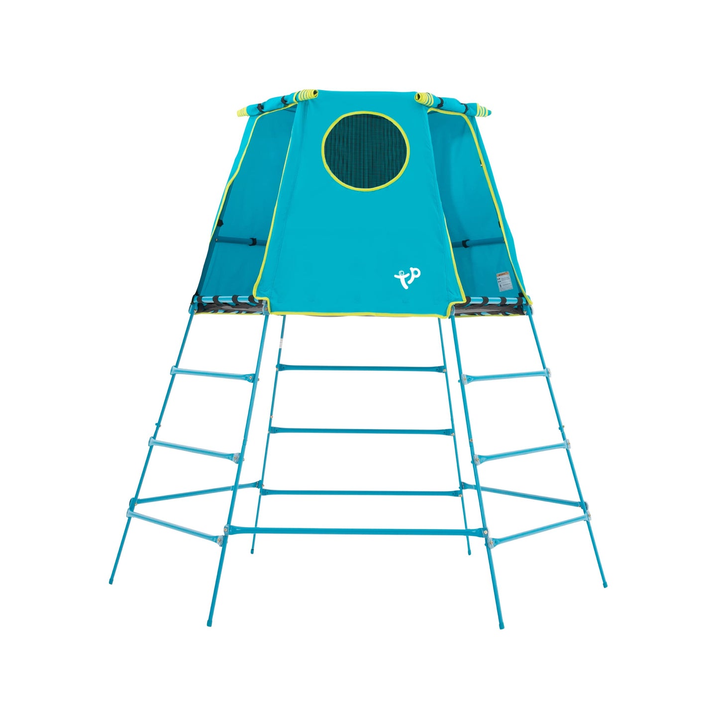 TP Toys Explorer Metall-Klettergerüst mit Plattform und Höhle, TP852, 18 Monate, niedrige 12 Jahre, volle Höhe, Blau, Outdoor-und Gartenspielzeug für Kinder, Climbing Frame