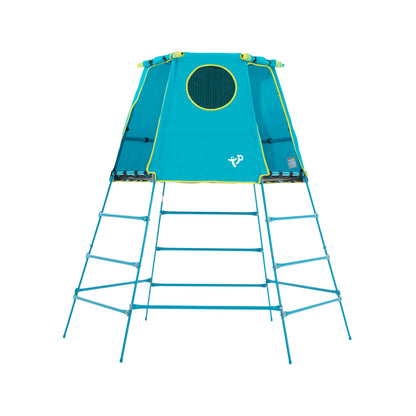 TP Toys Explorer Metall-Klettergerüst mit Plattform und Höhle, TP852, 18 Monate, niedrige 12 Jahre, volle Höhe, Blau, Outdoor-und Gartenspielzeug für Kinder, Climbing Frame