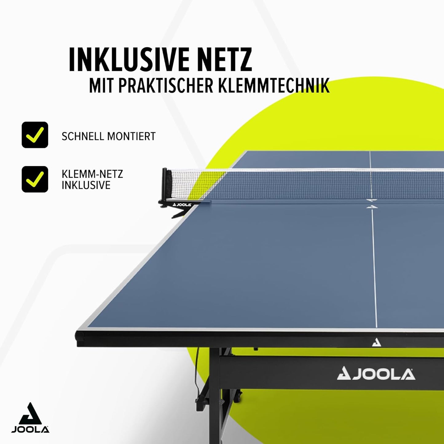 JOOLA Tischtennisplatte Inside Tischtennistisch Indoor klappbar – Schneller Aufbau - inklusive Tischtennis Netz, 274 x 152,5 x 76 cm