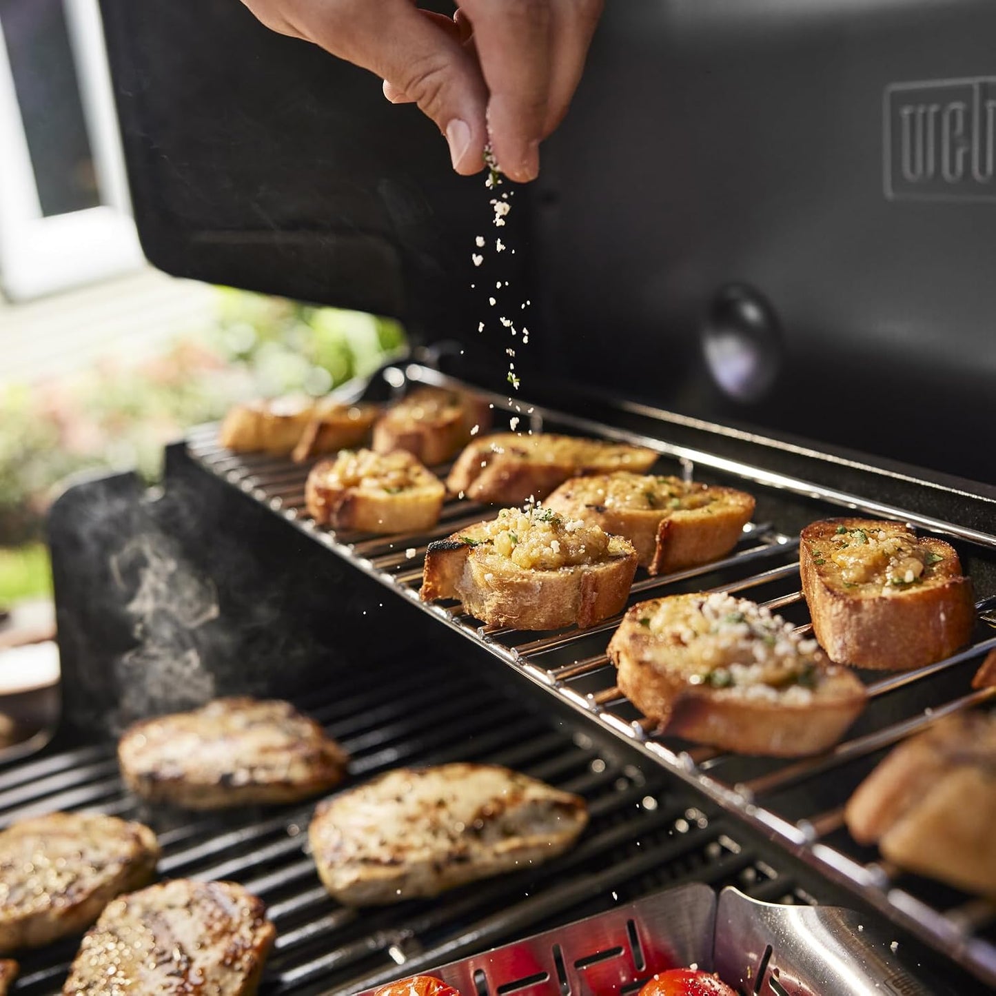 Weber Genesis E-325 Natural Gas Grill for Outdoor Cooking, 3 Burners, Black – Porcelain-Enameled, Cast-Iron Grates, PureBlu Burners & Sear Zone