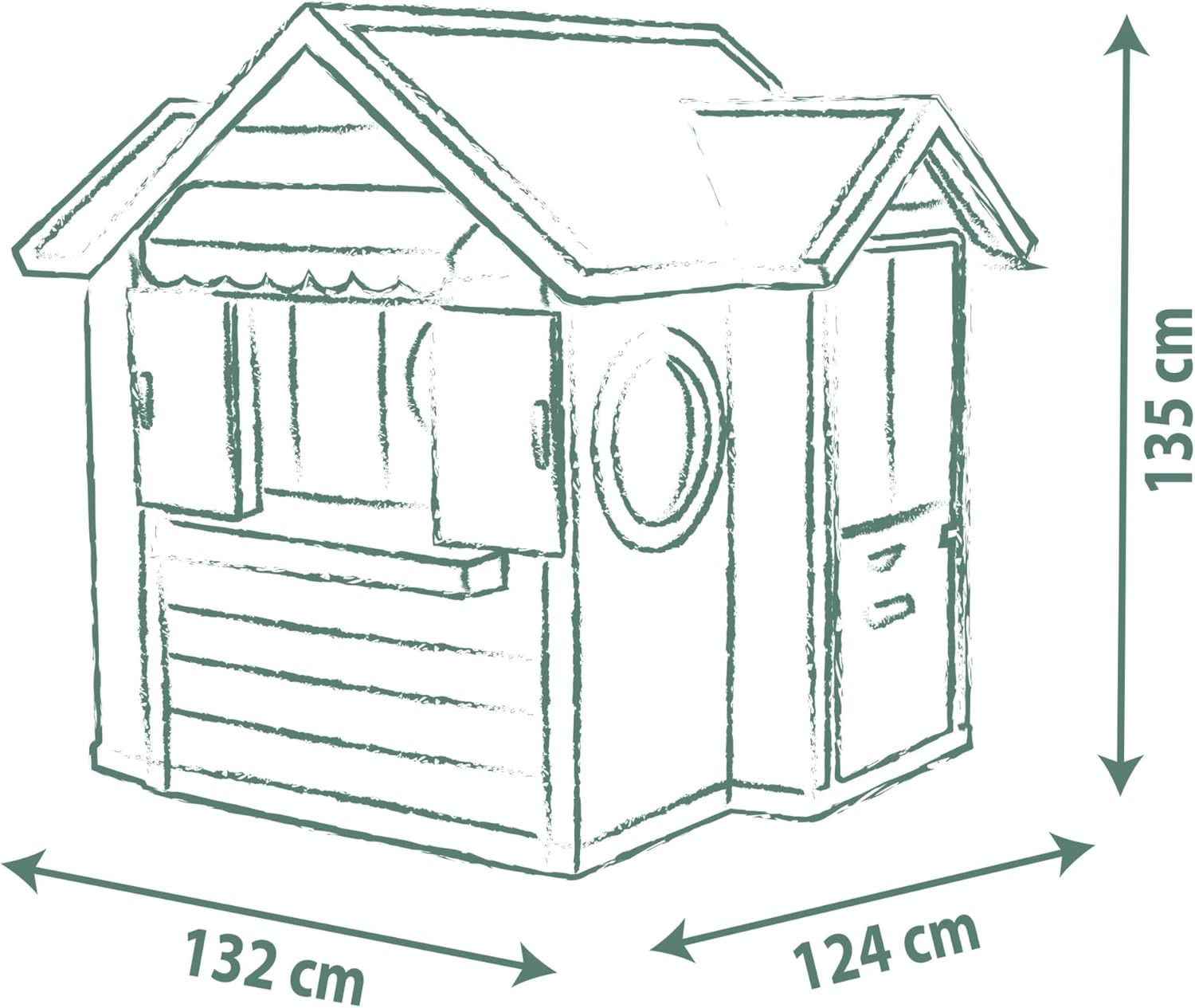 Smoby Life - Chef Spielhaus (124x132x135 cm) mit mind. 60% Recycling-Anteil - wetterfestes Gartenhaus für Kinder mit Verkaufstheke und Spielküche - Outdoor-Imbiss für Garten oder Terrasse - ab 2 Jahre
