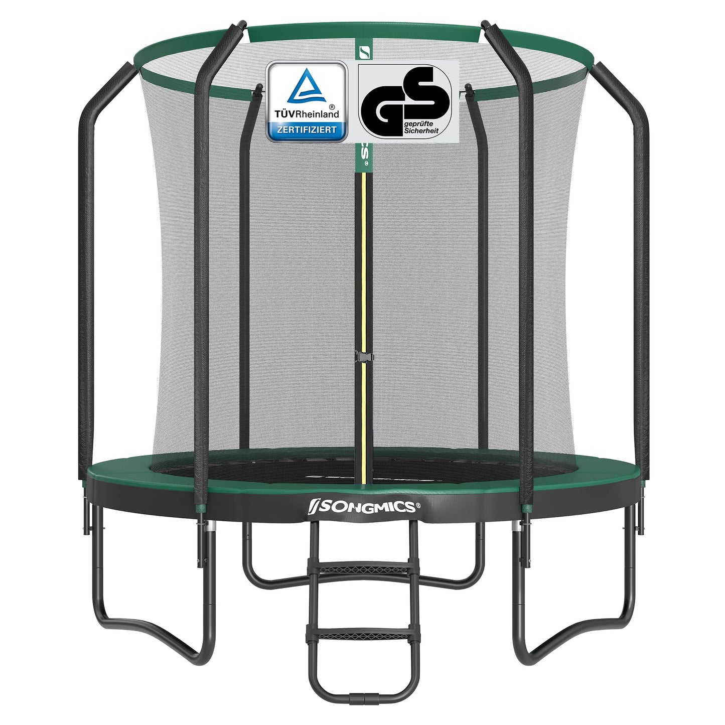 SONGMICS Trampolin Outdoor Kindertrampolin Ø 244/305/366/427 cm, rundes Gartentrampolin Sicherheitsnetz und Leiter, Randabdeckung, gepolstertes Gestell