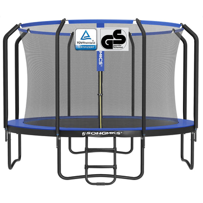 SONGMICS Trampolin Outdoor Kindertrampolin Ø 244/305/366/427 cm, rundes Gartentrampolin Sicherheitsnetz und Leiter, Randabdeckung, gepolstertes Gestell