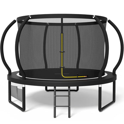 Devoko Trampolin Outdoor Ø 228/305/366/427/488 cm, GS-Zertifikat, Kindertrampolin Gartentrampolin mit Sicherheitsnetz, Rundes Riesentrampolin mit Leiter und Schuhbeutel
