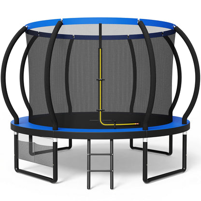 Devoko Trampolin Outdoor Ø 228/305/366/427/488 cm, GS-Zertifikat, Kindertrampolin Gartentrampolin mit Sicherheitsnetz, Rundes Riesentrampolin mit Leiter und Schuhbeutel
