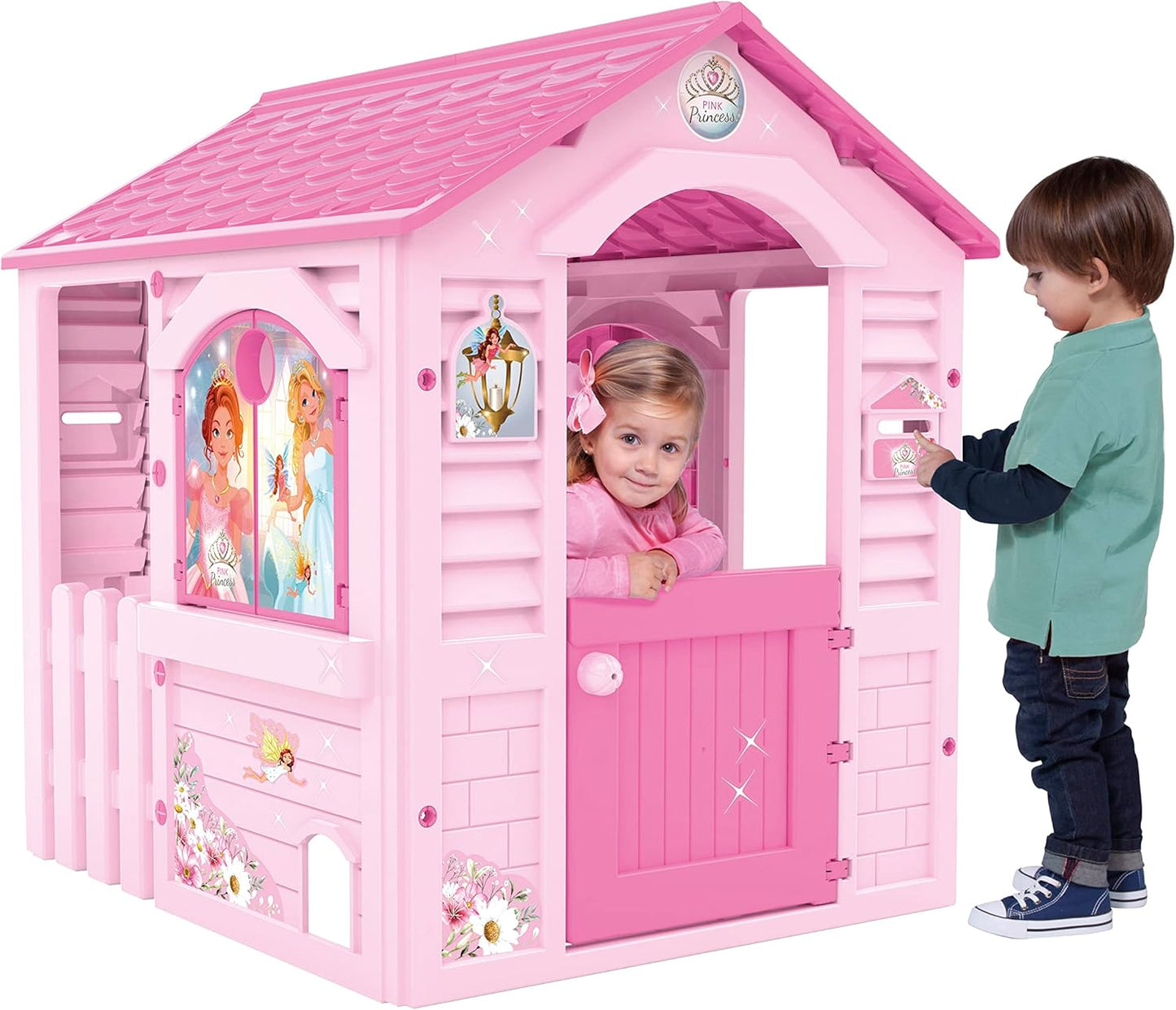 Chicos - Pink Princess Spielhaus Kinder Outdoor | Robuster und langlebiger | Gartenhaus Kinder für Jungen und Mädchen ab 2 Jahren, Rosa (89613)