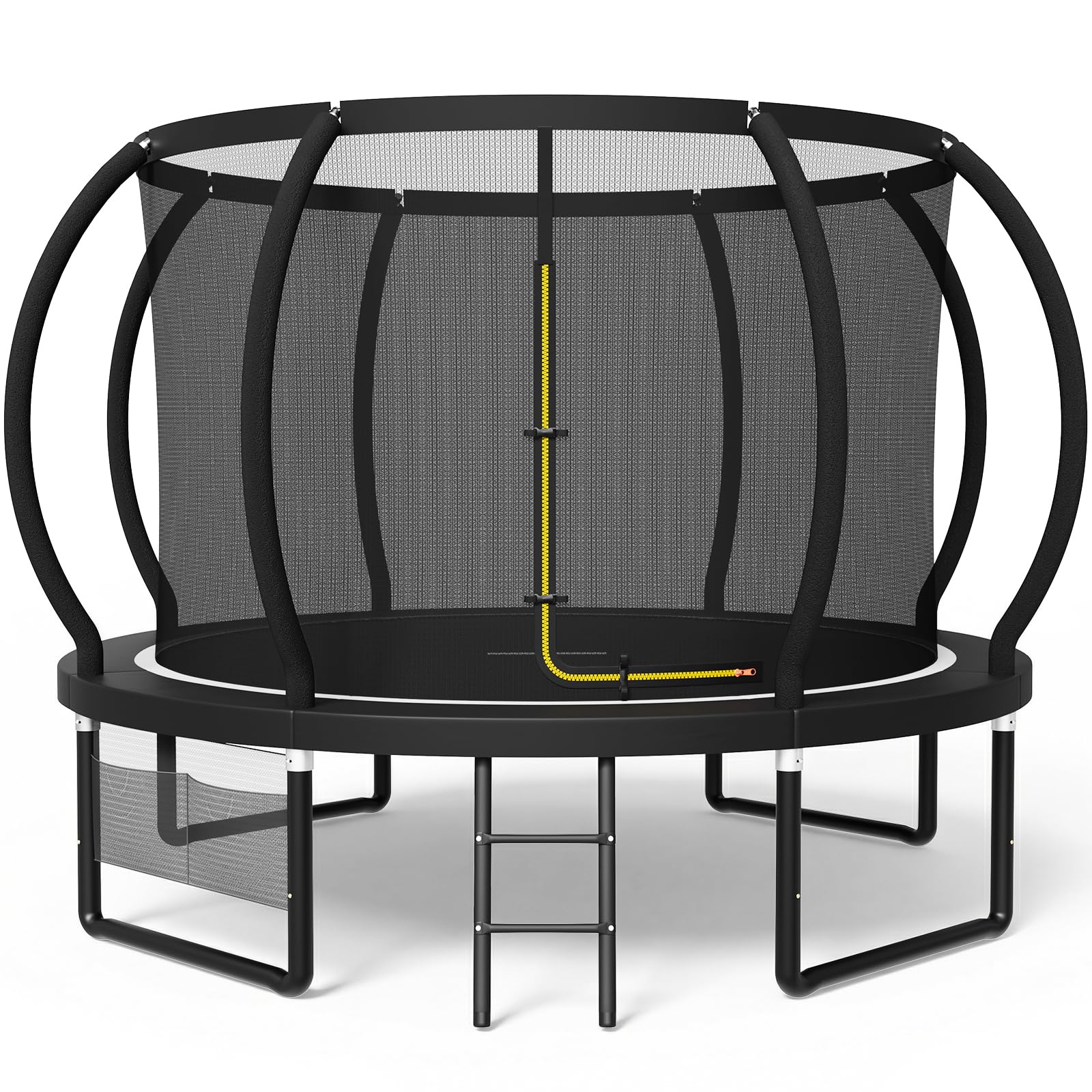 Devoko Trampolin Outdoor Ø 228/305/366/427/488 cm, GS-Zertifikat, Kindertrampolin Gartentrampolin mit Sicherheitsnetz, Rundes Riesentrampolin mit Leiter und Schuhbeutel