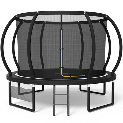 Devoko Trampolin Outdoor Ø 228/305/366/427/488 cm, GS-Zertifikat, Kindertrampolin Gartentrampolin mit Sicherheitsnetz, Rundes Riesentrampolin mit Leiter und Schuhbeutel