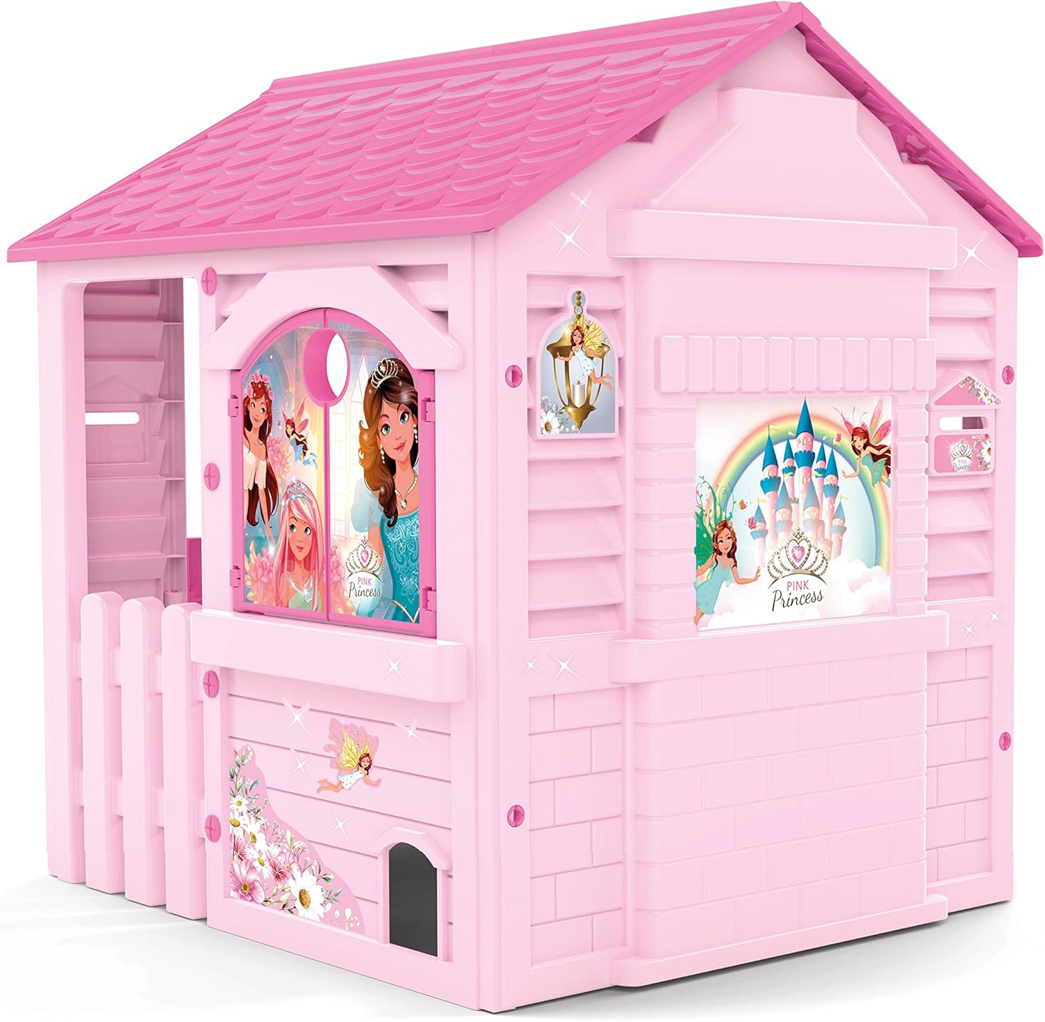 Chicos - Pink Princess Spielhaus Kinder Outdoor | Robuster und langlebiger | Gartenhaus Kinder für Jungen und Mädchen ab 2 Jahren, Rosa (89613)