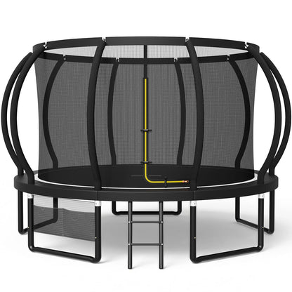 Devoko Trampolin Outdoor Ø 228/305/366/427/488 cm, GS-Zertifikat, Kindertrampolin Gartentrampolin mit Sicherheitsnetz, Rundes Riesentrampolin mit Leiter und Schuhbeutel